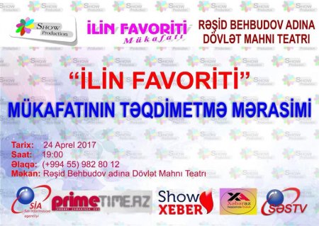 "İlin Favoriti 2017" tarixi bəlli oldu