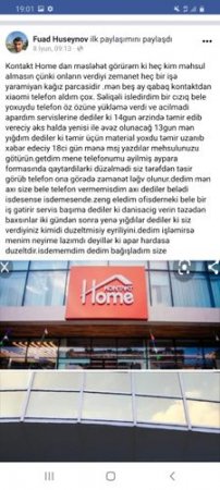 "Kontakt Home"dan yağış kimi ŞİKAYƏTLƏR