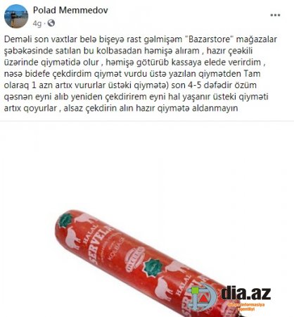 "Bazarstore"da müştəriləri aldadırlar...