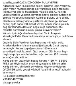 Qazimiz günlərdir ac-yalavac küçələrdə dolaşır...