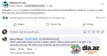 “ “Azərsu”dan ŞOK SUPULU BORCU: “Elə bil “MOYKA” İŞLƏDİRƏM...”