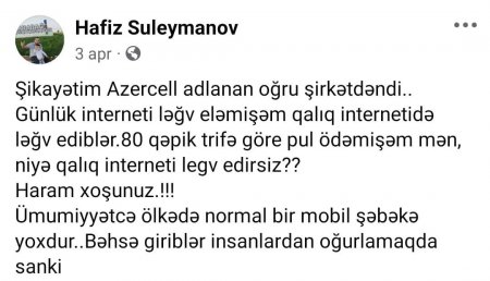 Yaxşı ki “Azercell”in ÜMİDİNƏ QALMAMIŞIQ...