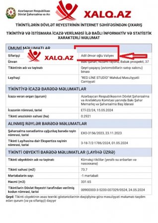 Adil Vəliyevin adına 2 milyon manatlıq avtosalon 