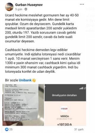 "Bir sözlə, “Unibank” bərbaddır..."